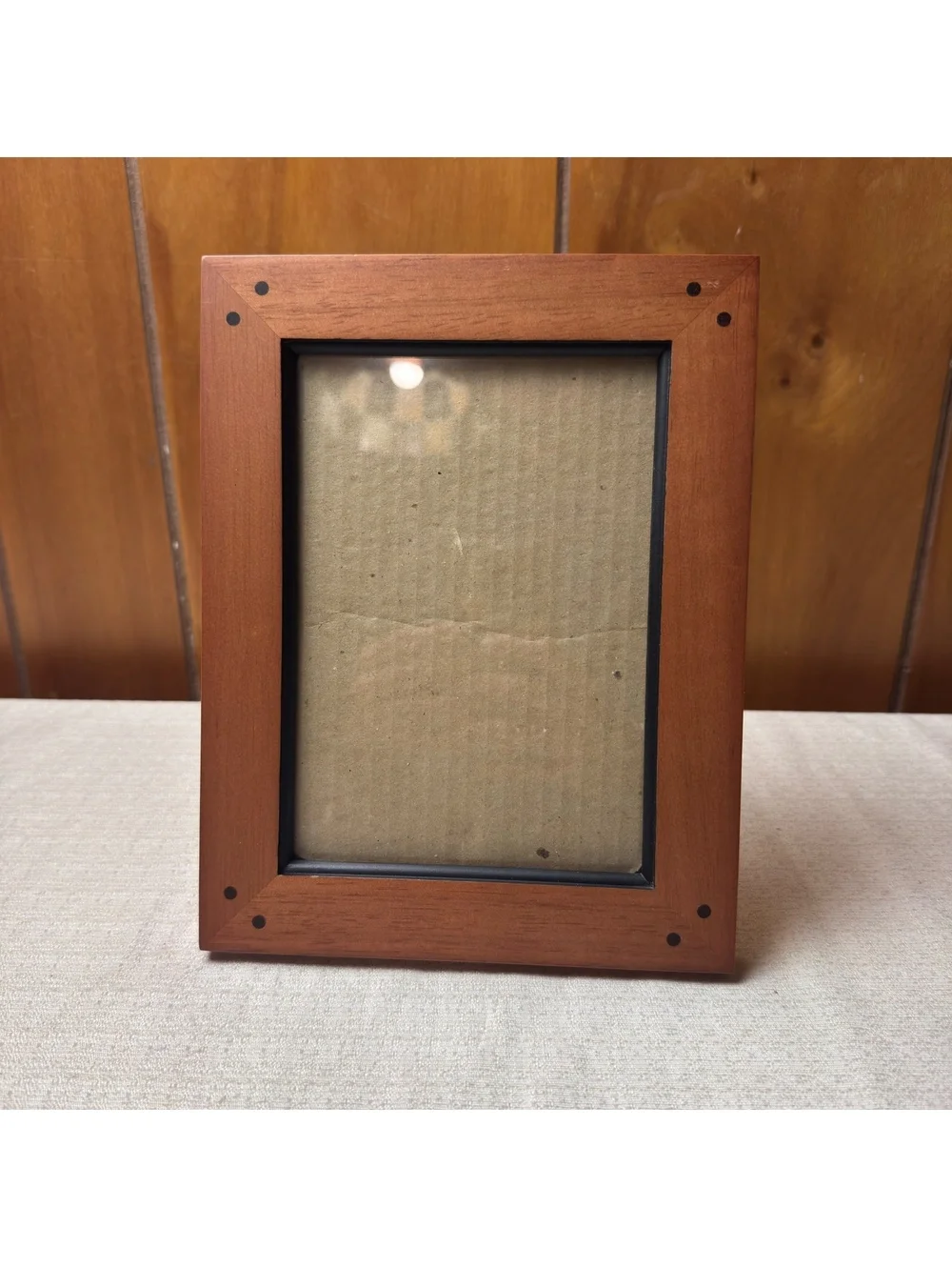 Fetco Shaker Wood 5x7 Picture Frame Brown Black Accent Tabletop Wall Frame